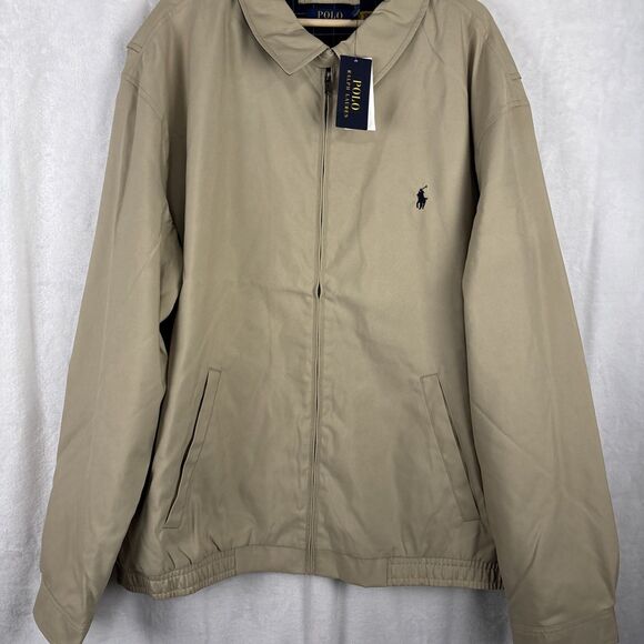 Ralph Lauren Mens Khaki Tan Bi Swing Jacket Navy Blue Pony Size 3XLT NWT - Picture 2 of 7